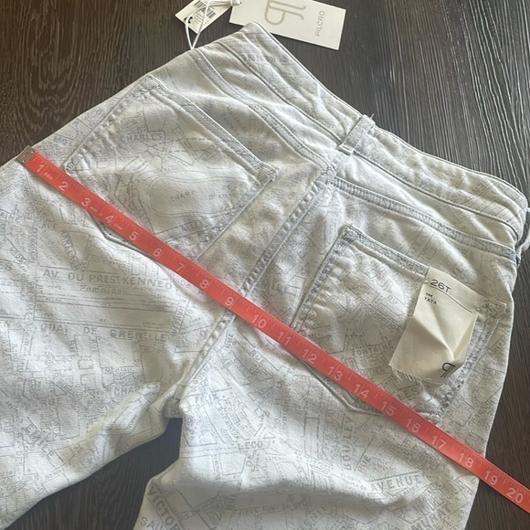 🎆NWT Anthropologie pilcro Yaya crop flare tall 26 map white bleached jeans - Picture 13 of 16